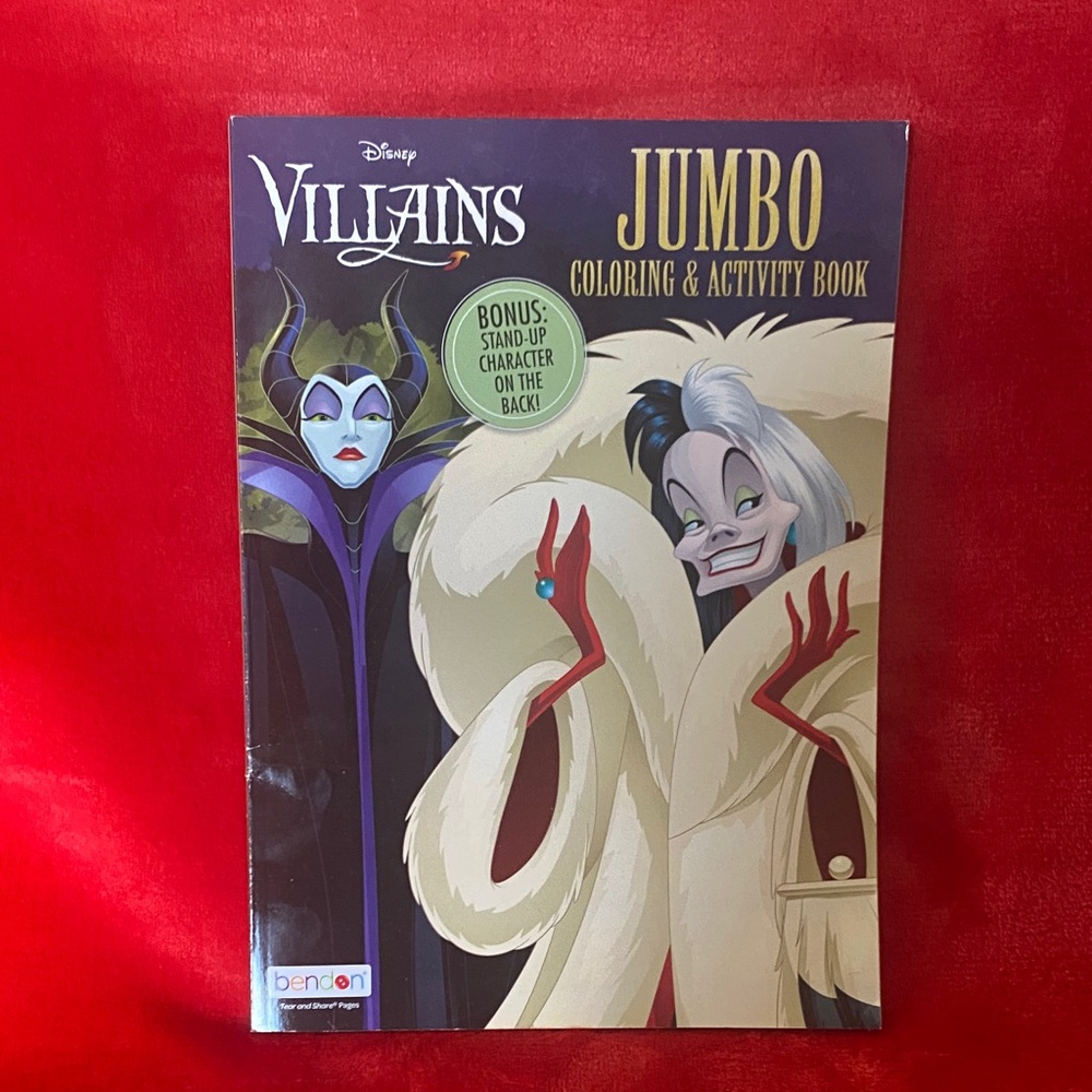 🤑3/$15🤑 Disney Villains Jumbo Coloring Book with Purple and Cream